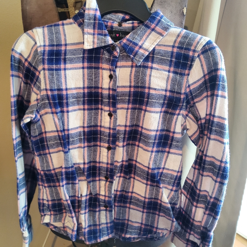 Flannel Button Top